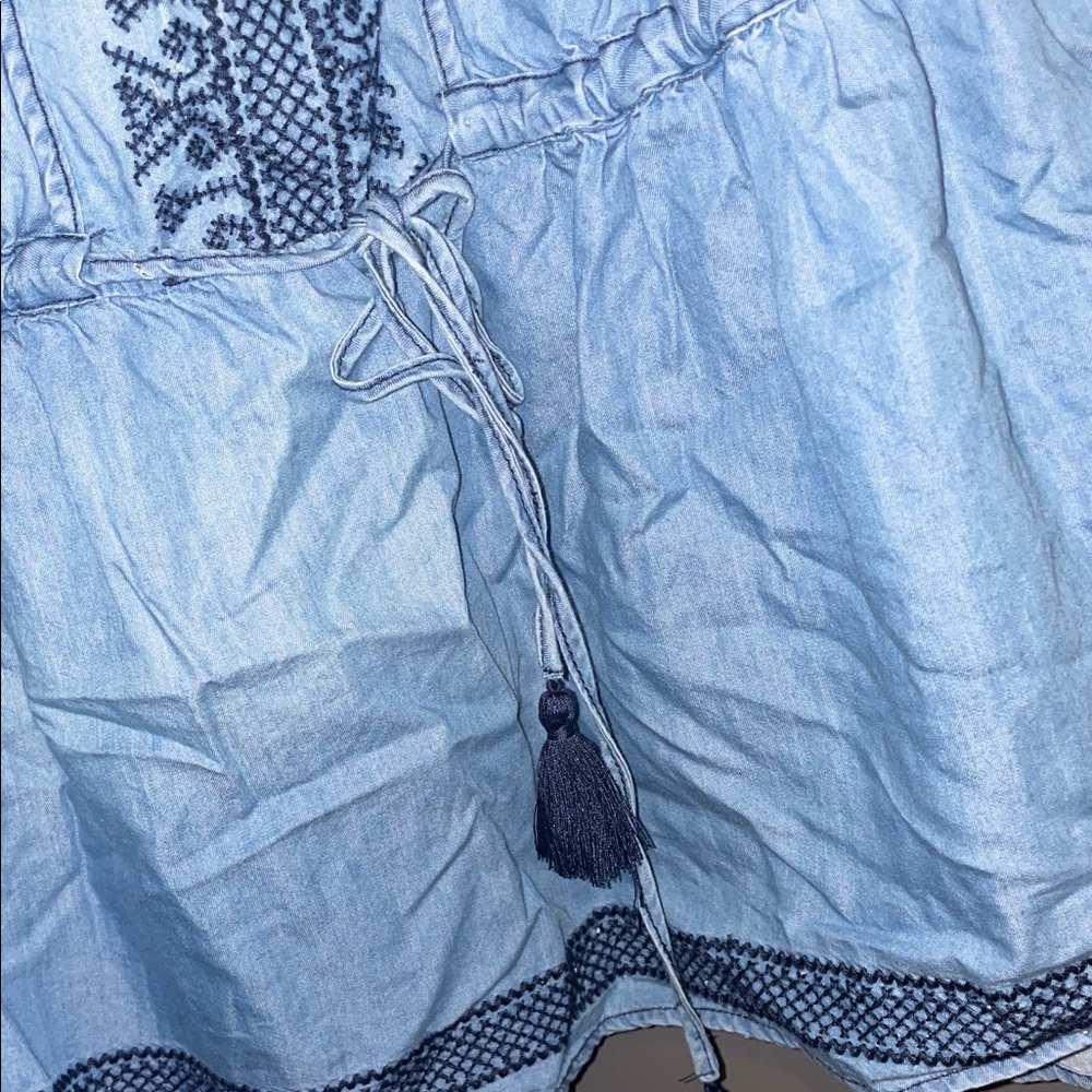 Lane Bryant Light Blue Embroidered Halter Tank Top - Picture 6 of 6